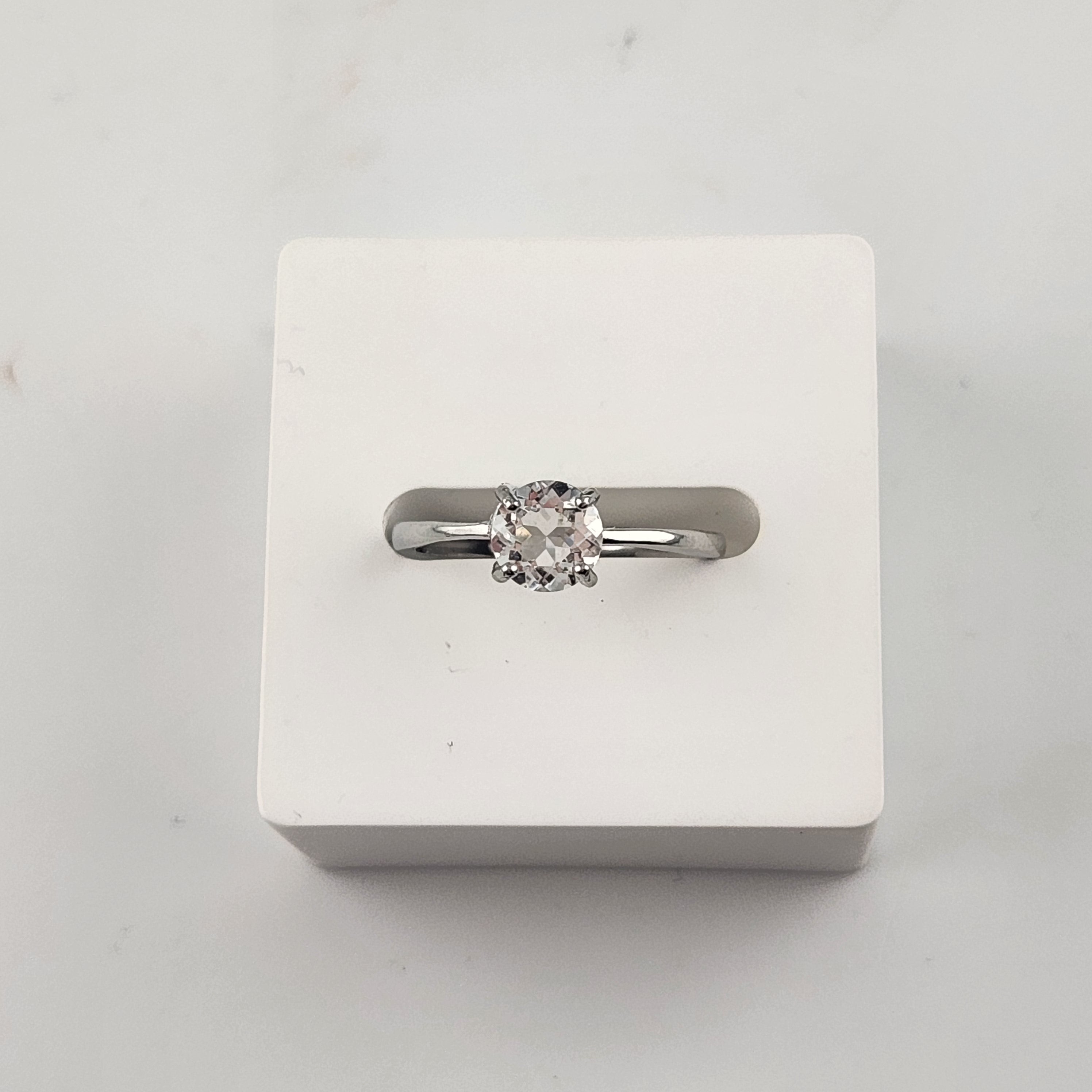 Sterling Silver Clear Quartz Adjustable Ring