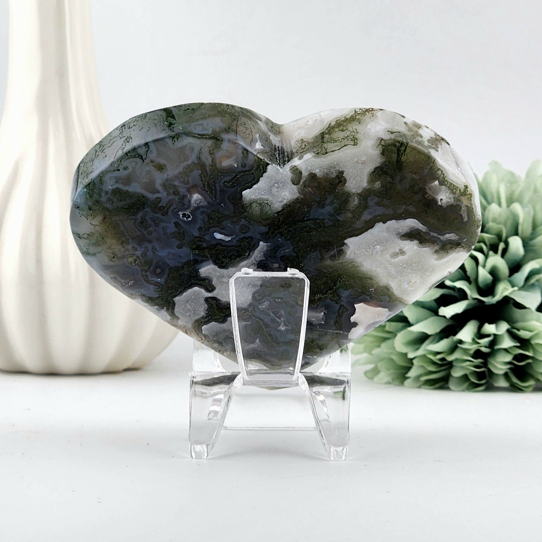 Moss Agate Heart