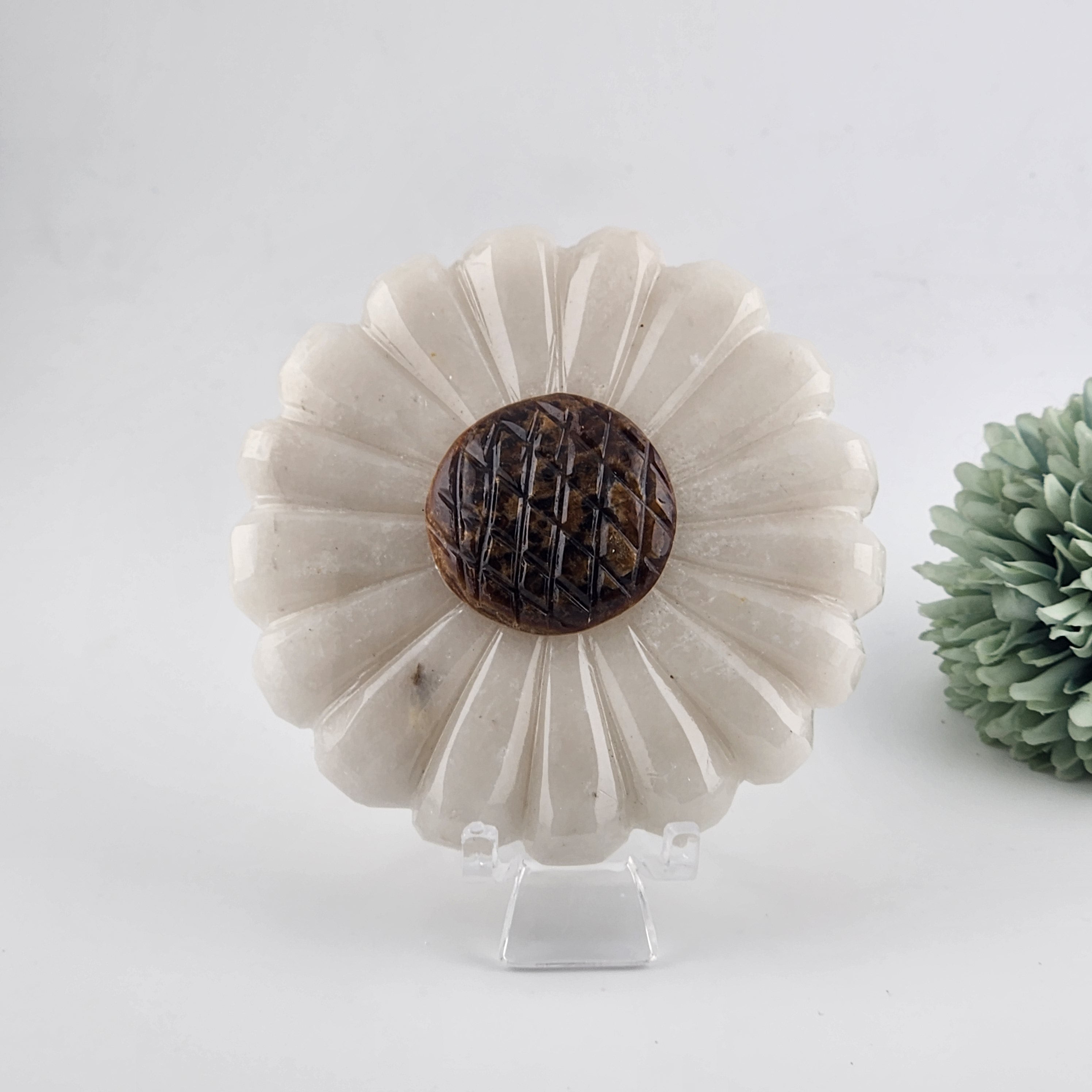 White Calcite Sunflower