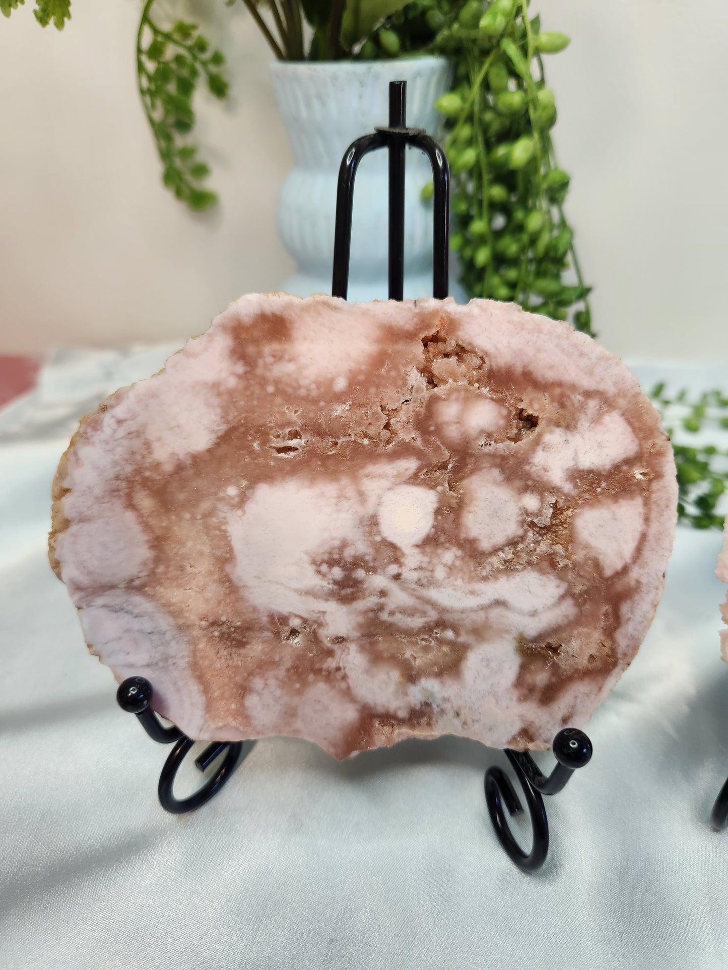 Pink Amethyst Polished Geode Slab Pair