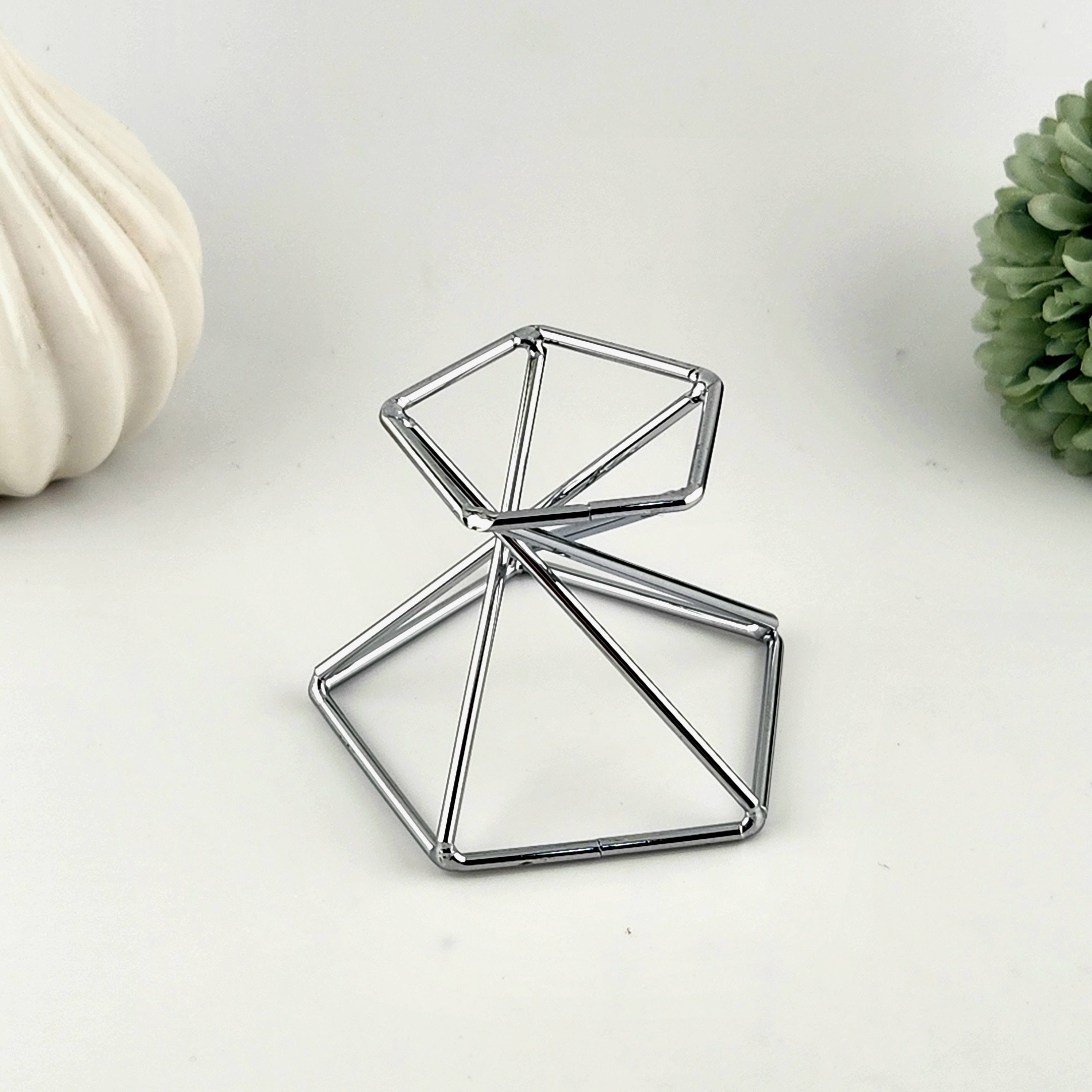Silver Geometric Sphere Stand
