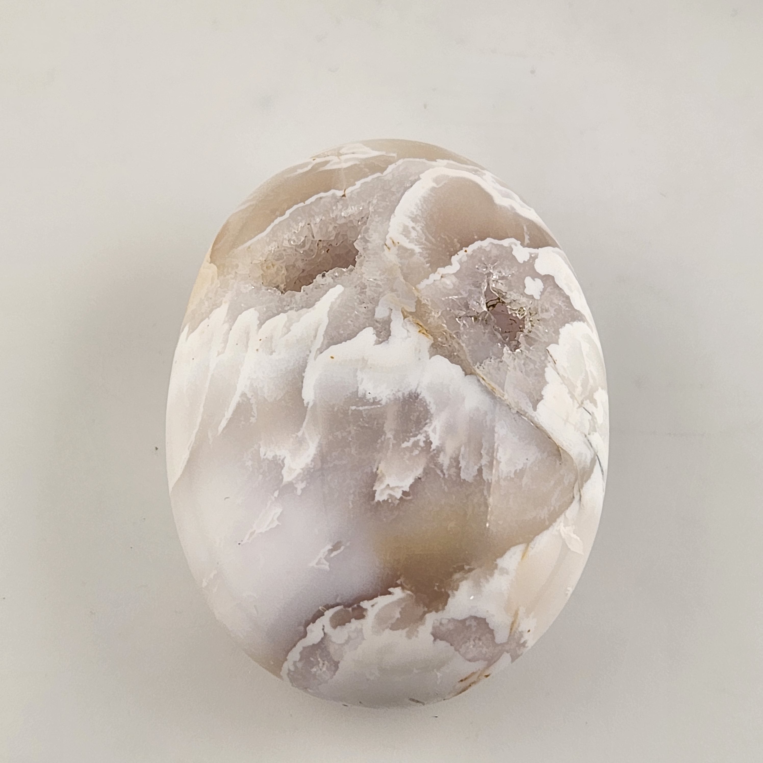 Snow White Agate Palmstone