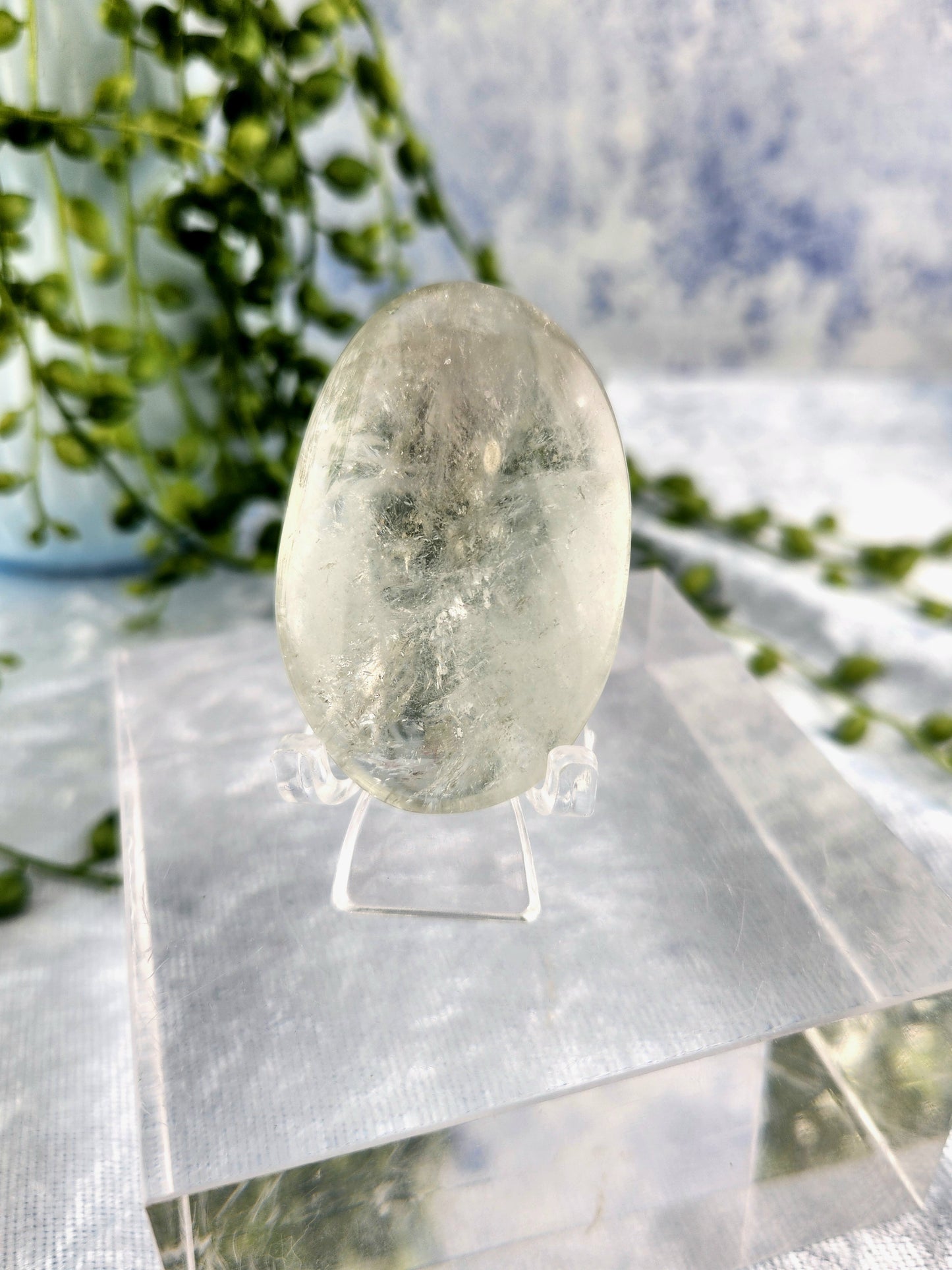 Prasiolite (Green Quartz) Palmstone