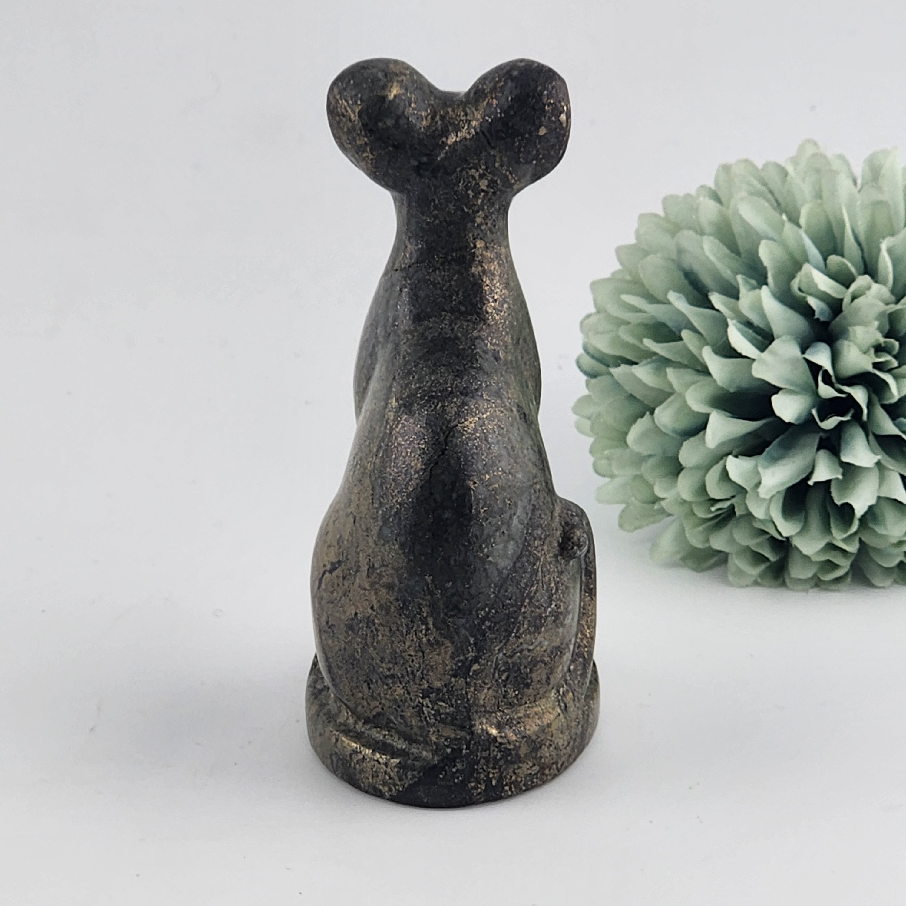 Pyrite Sphynx Cat Carving