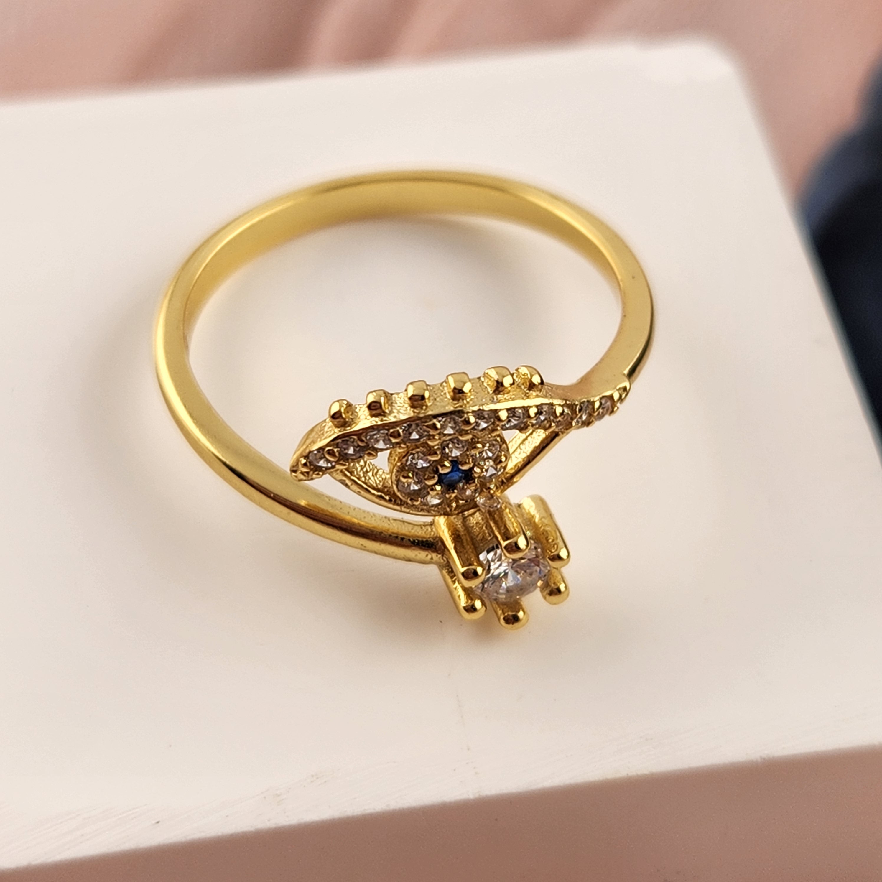 Evil Eye + Star Ring - Gold Plated S925