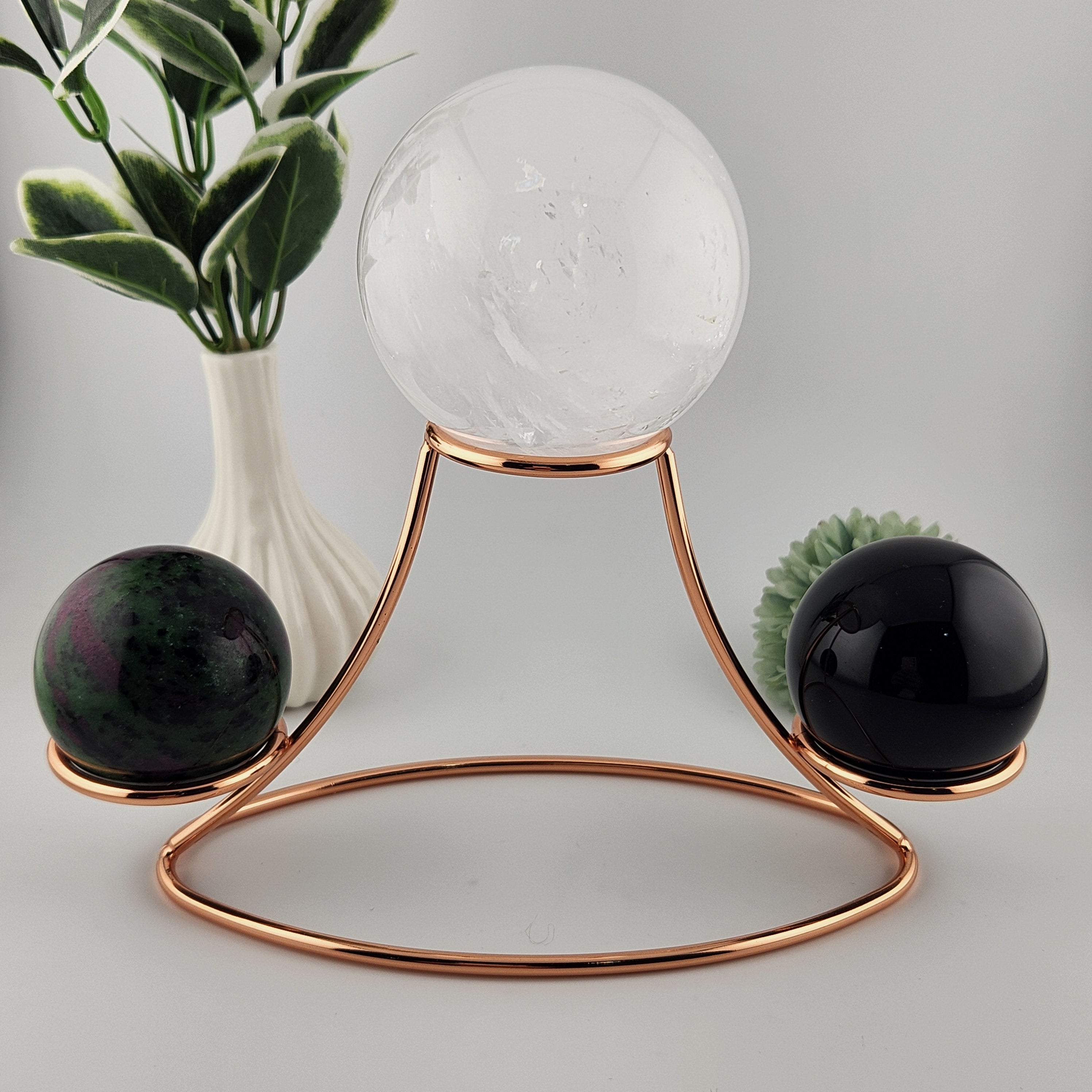 Rose Gold Triple Sphere Stand