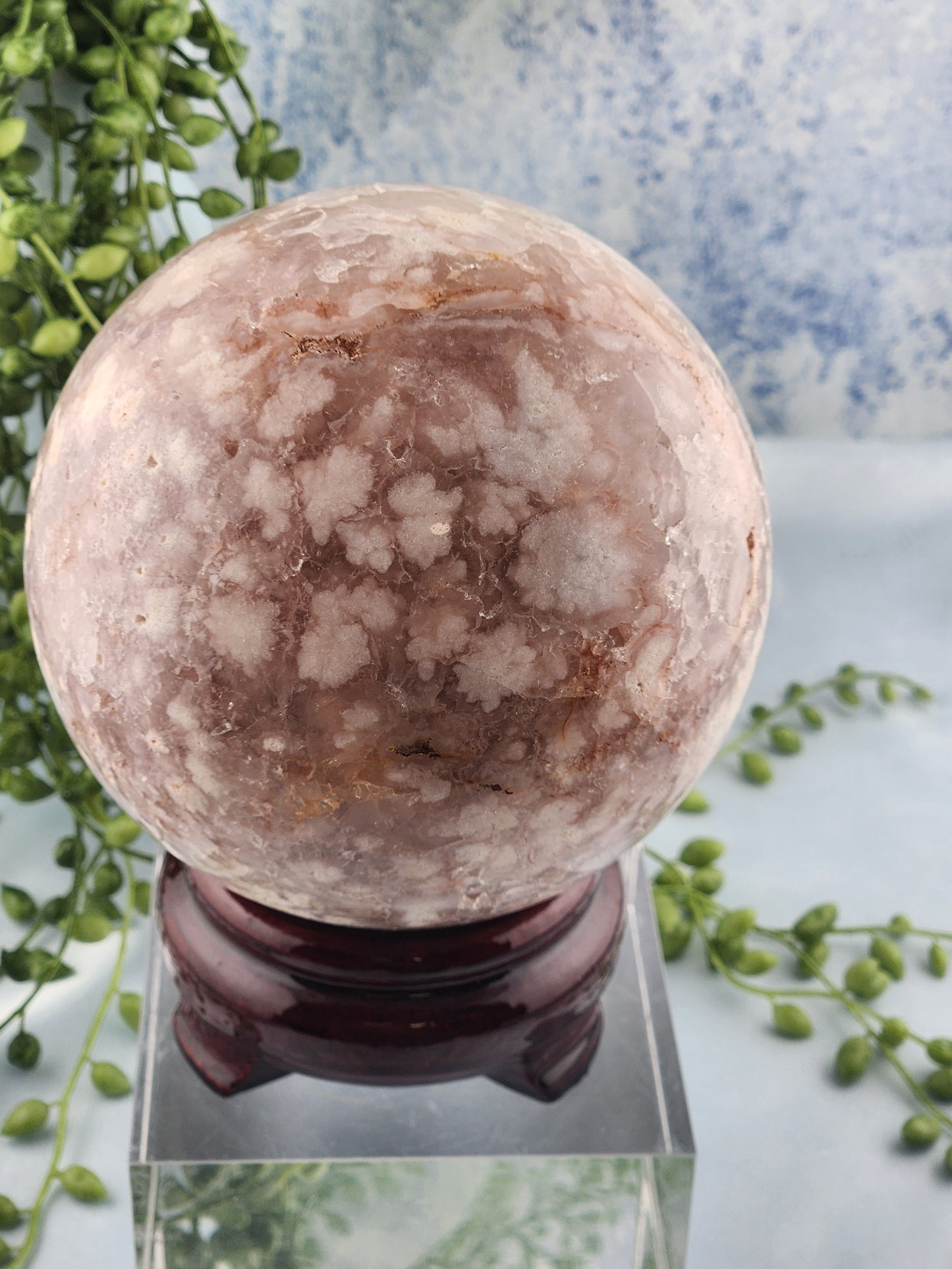 XL Pink Amethyst Flower Agate Sphere